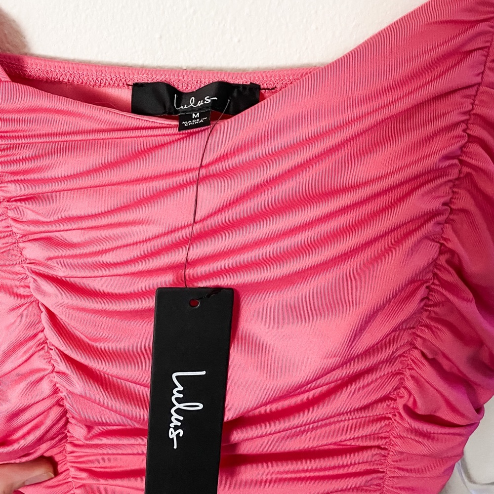 Lulu's Pink Ruched Mini Dress - Picture 5 of 5
